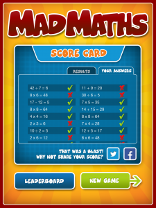 Mad Maths for iPhone and iPad
